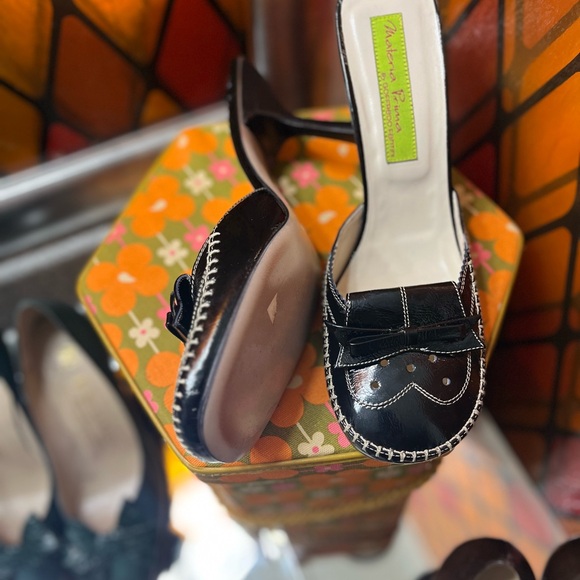 Materia Prima Shoes - Chic size 8 Black Mules with Bow by Materia Prima